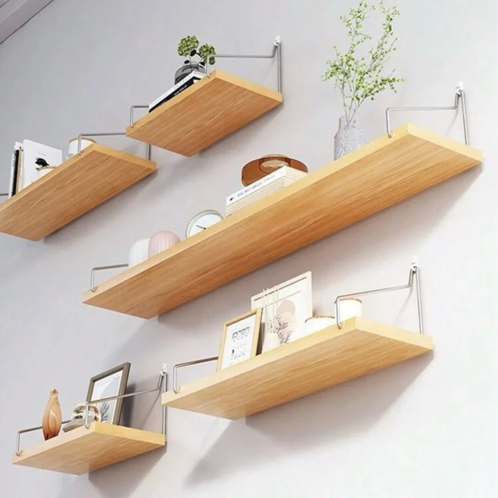 1pc Wall-mounted Shelf with Partition Board, No Drilling Require
